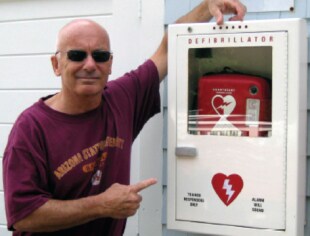 man with an aed